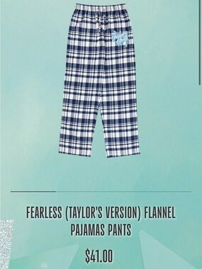 Taylor swift official website plaid pajama pants brand new